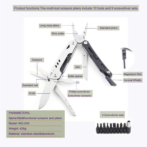 Spot Multi-Functional Disassembly Pliers Scissors Outdoor Camping Fire Tools Multi-Purpose Survival Knife Pliers High-End Folding Tool Pliers
