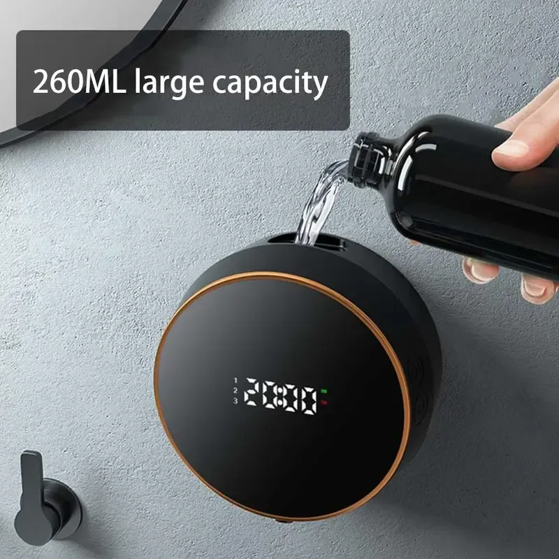 Wall Mounted Automatic Soap Dispenser, 1 Count Rechargeable Touchless Auto Foaming Soap Dispenser, Electric Smart Soap Dispenser for Bathroom Kitchen