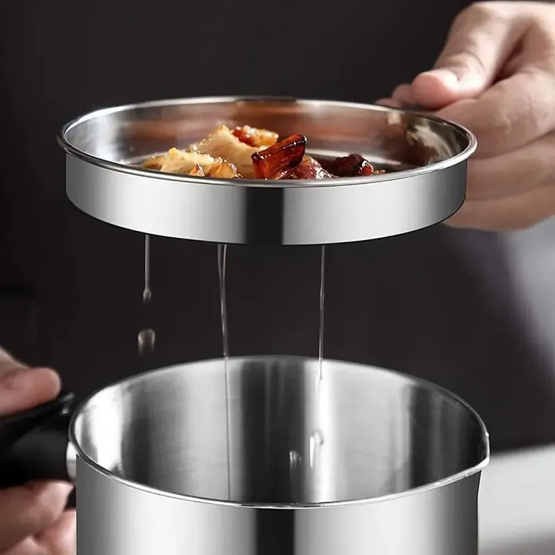 1pc Stainless Steel Grease Strainer and Oil Storage Container, 1.8L Durable Leak-Proof Design with Fine Mesh Filter, Easy-to-Clean Lid, Ideal for Frying Residue Filtration smart kitchen tools