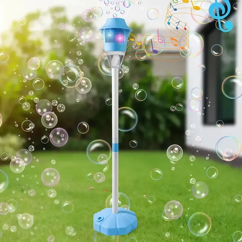 Automatic Handheld Bubble Machine for Kids, Bubble Maker Spring Summer Toys with Lights, Outdoor Rechargeable Blower Best Easter Gift for Children