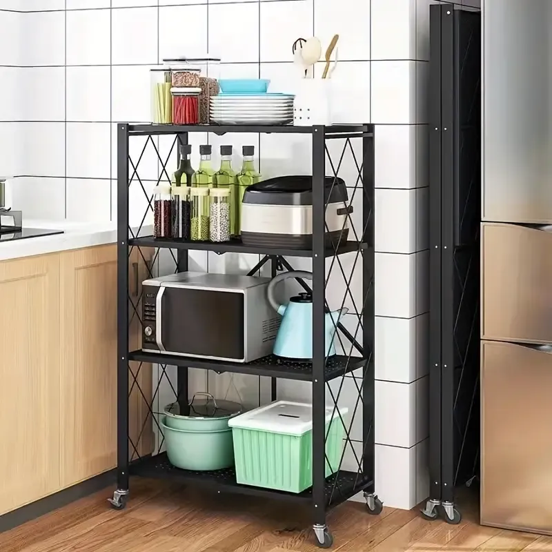 Folding storage rack