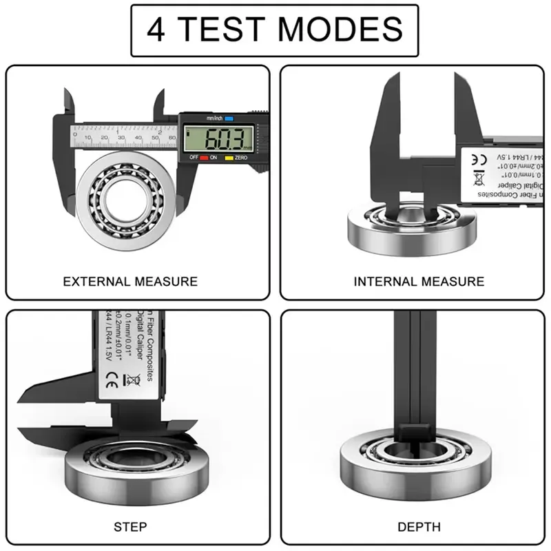 Digital caliper 0-6 inch electronic measuring tool - electronic micrometer caliper with large LCD screen, automatic shut-off function, inch and millimeter conversion (with battery)