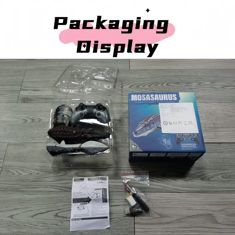 Remote-Control Mosasaurus Dinosaur Toy, 1 Count Rechargeable Electric Dinosaur with Light & Spray Effects, Pool Toy for Bath, Lake and Ocean Swimming