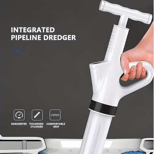 Heavy-Duty Drain Jet Gun - Powerful Toilet Plunger for Unclogging Bathroom, Sink, And Floor Drains, Air Plunger Tool with Adjustable Pressure, No Electricity Needed, Durable Plastic Design