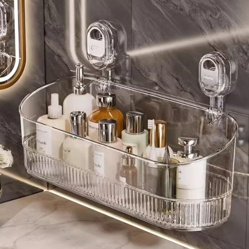 No-Drill Bathroom Suction Storage Box – Large Capacity