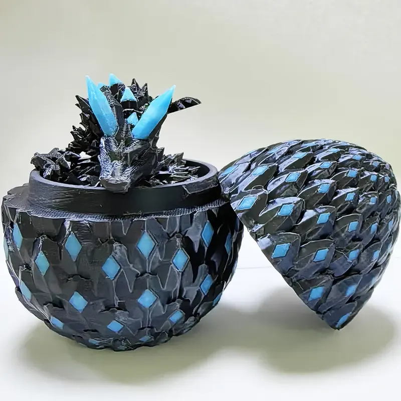 1set 3D Printed Dragon with Eggs Mystery Dragon Egg Glow in The Dark 3D Print Dinosaur Eggs Dinosaur Design for Home Decor Funny Gift Staute