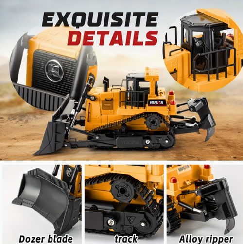1:16 Scale Eleven-Channel Remote Control Bulldozer