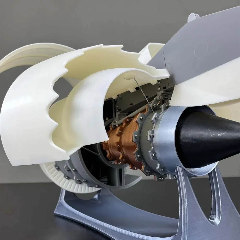 NikolaToy Trent 900 Turbofan Engine Model 65CM Large Size Physics Experiment Science Discovery Production Invention Desktop Decorations Collection Toys - KIT Version