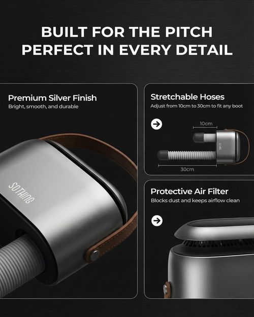SOTHING Boot Dryer, Portable Shoe Dryer for Sneakers, Ozone Deodorizer, Retractable Hoses, 95W Rapid Drying, 3 Heat Levels, LED Touch Panel, 1–9H Timer, for Work Boots, Soccer Cleats, Gloves