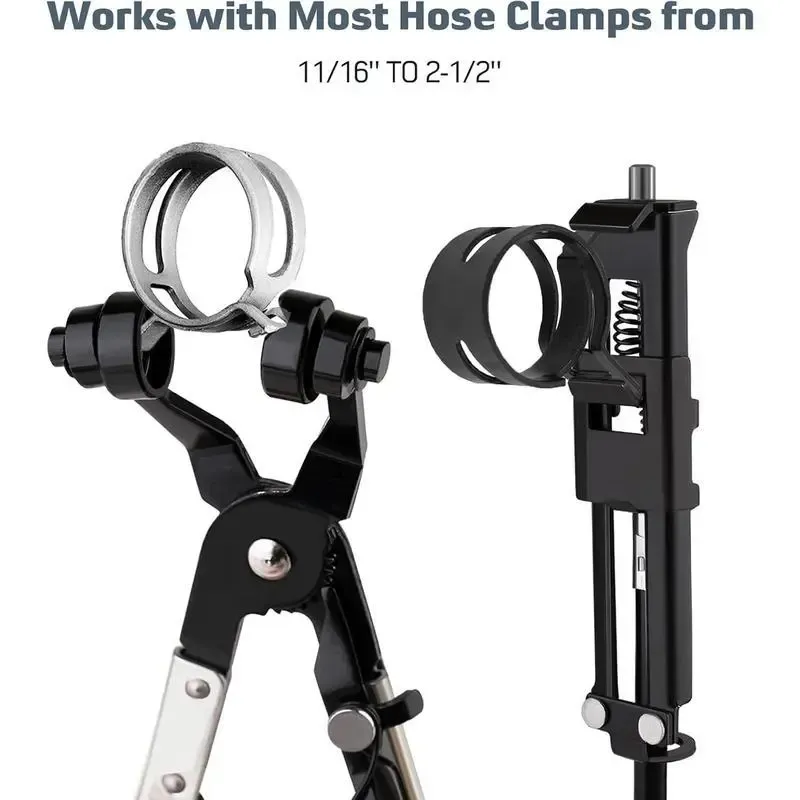 Hose Clamp Pliers, Long Reach Hose Clamp Tool Remover for Water Hose and Automotive Coolant Radiator Heater with Flexible Wire Long Reach Hose Clamp and Flat Band Pliers