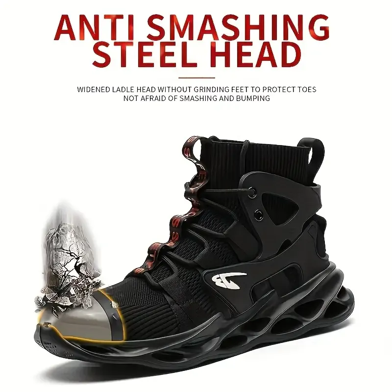 Comfortable and smash-proof men's high-top work shoes