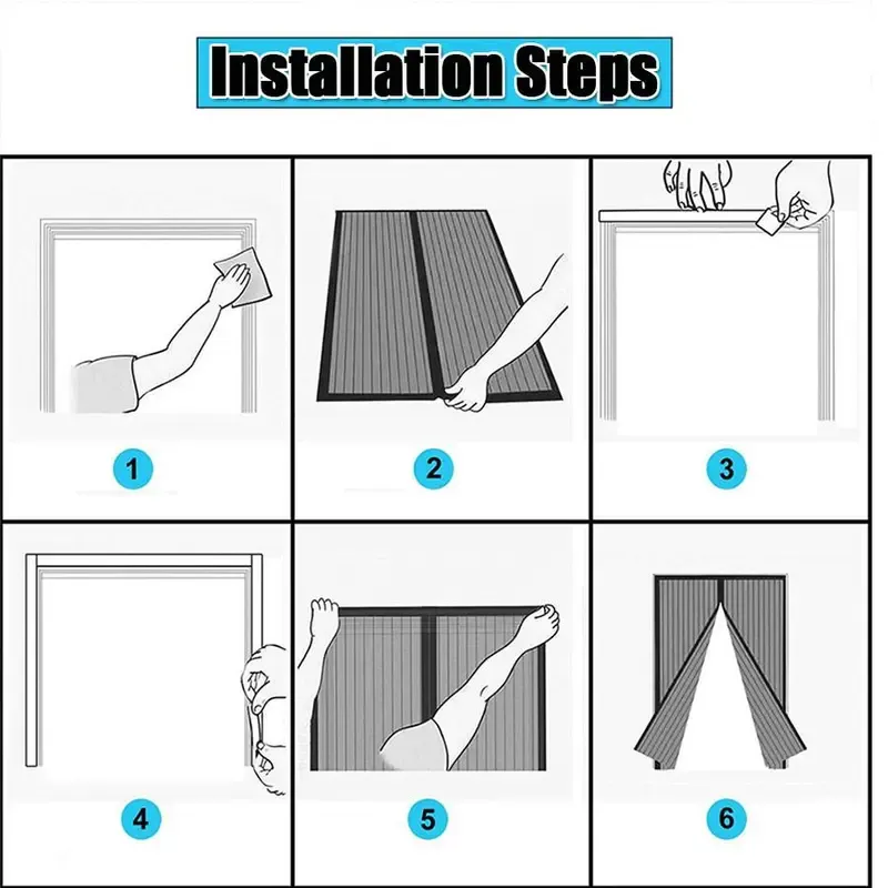 Magnetic Mosquito Net Summer Anti Bug Fly Door Curtain, 1 Count Mesh Automatic Closing Door Screen, Living Room Bedroom Door Curtain for Home