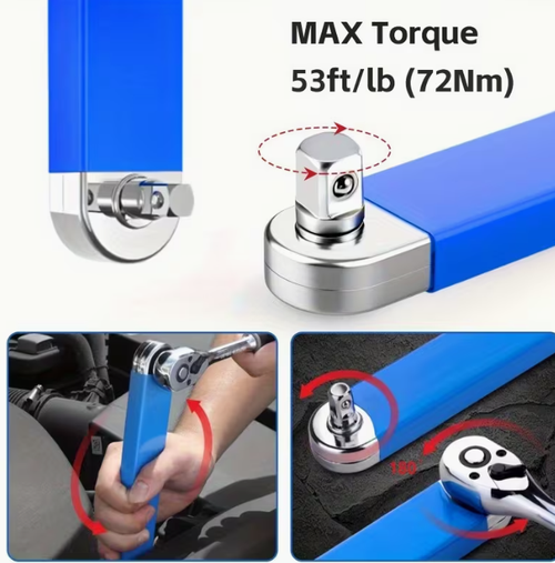 Extendable, Adjustable, Dual-Head, Two-Way, Labor-Saving Ratchet Chain Wrench