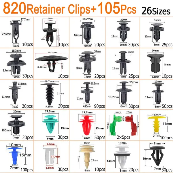 1240 pcs Car Retainer Clips & Fastener Remover