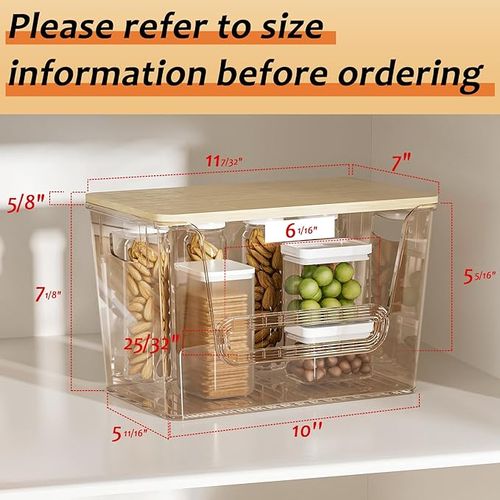 Delam2 Set Pantry Organizers and Storage, Trash Bag Holder Under Sink Organizer for 4-13 Gal Bags, Trash Bag Dispenser with Bamboo Top for Onion, Potato, Garlic,