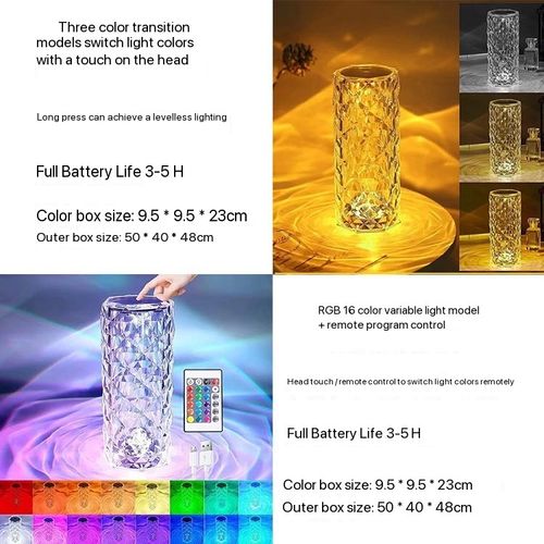 Creative gift atmosphere lamp rose decorative table lamp bedside charging night light