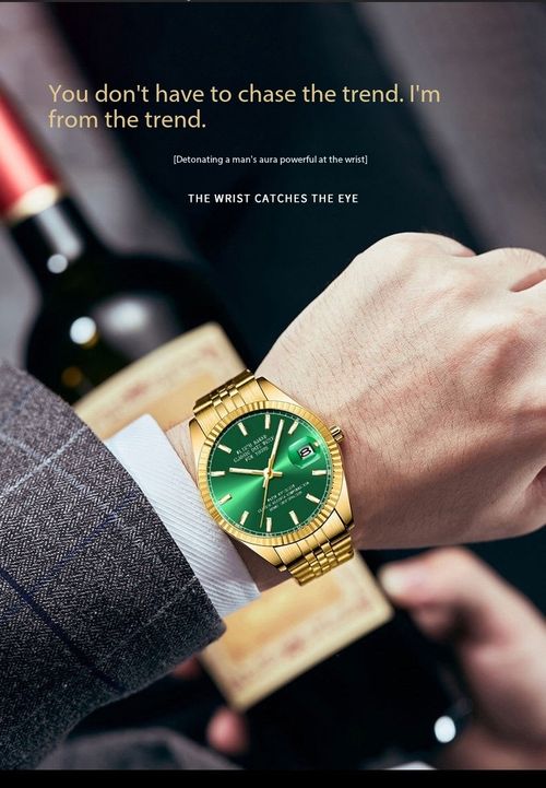Swiss brand new business men's watch waterproof luminous double calendar watch high-end business men's watch quartz watch