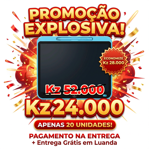 🇦🇴🔥Luanda 🧠👶 Desenvolvimento mental 📱🖊️ Quadro LCD 16 Infantil 🎨✏️ Escreve e apaga com 1 clique ♻️ Sem papel 👀 Protege os olhos 💡 Tela grande fácil usar 📚 Ideal para escola e casa 🎁 Presente perfeito