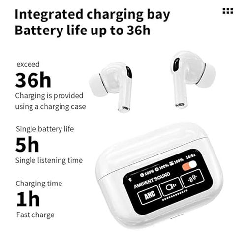 Latest hot-selling wireless Bluetooth earphones Color LED Touch Screen Noise Cancelling Headphones with Long Battery Life