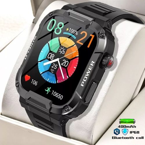 2025 Hot Selling MK66 Rugged Tactical Smart Watch Men Long Standby BT D Call Sport Outdoor Smartwatch homre