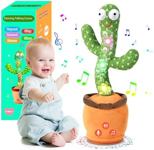 🌵​​🌵🌵Cacto dançante de pelúcia com carregamento recarregável​, cante 120 músicas, gravação, repete o que você diz e emite luzes coloridas, presentes de brinquedos divertidos para meninos e meninas