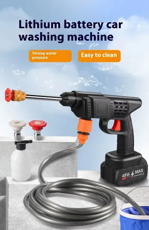 💦Lava tudo! –⚡ Pistola de Lavagem Portátil –Carros, muros e quintais com potência total!💪🔥