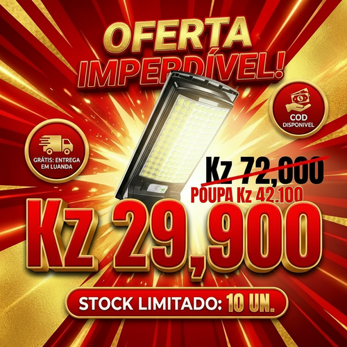 ⚠️Luanda 🏠💡☀️ Lâmpada Solar Integrada Super Brilhante ⚡✨ — Sensor Inteligente 🚶‍♂️📡 e À Prova de Água 🌧️💦 — Carrega de Dia 🔋☀️, Ilumina à Noite 🌙✨
