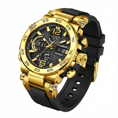🇦🇴Estilo Premium para Luanda |Relógio Masculino Esportivo Duplo Display ⌚🔥 À Prova de Água 💧 | Noturno Luminoso 🌙 | Perfeito para Homens de Luanda💎⌚