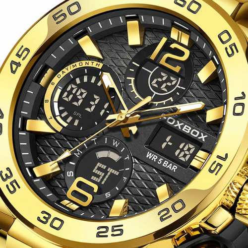 🇦🇴Estilo Premium para Luanda |Relógio Masculino Esportivo Duplo Display ⌚🔥 À Prova de Água 💧 | Noturno Luminoso 🌙 | Perfeito para Homens de Luanda💎⌚