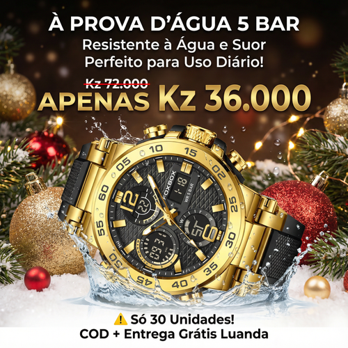 🇦🇴Estilo Premium para Luanda |Relógio Masculino Esportivo Duplo Display ⌚🔥 À Prova de Água 💧 | Noturno Luminoso 🌙 | Perfeito para Homens de Luanda💎⌚