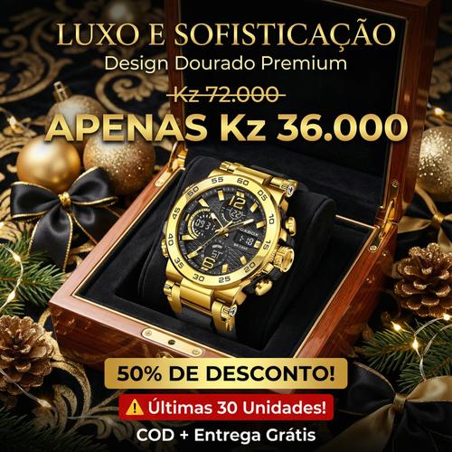 🇦🇴Estilo Premium para Luanda |Relógio Masculino Esportivo Duplo Display ⌚🔥 À Prova de Água 💧 | Noturno Luminoso 🌙 | Perfeito para Homens de Luanda💎⌚
