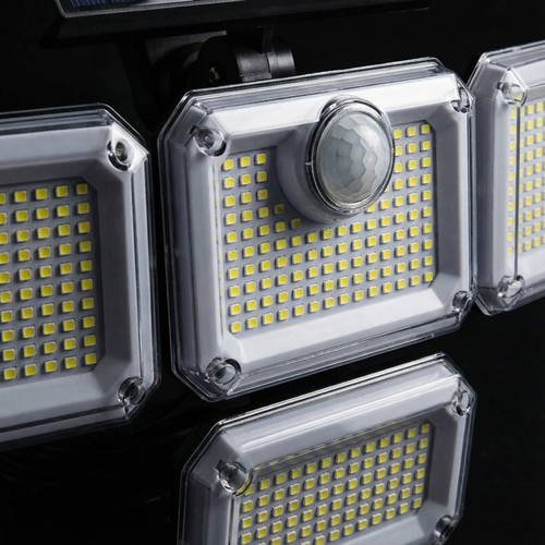 ⚠️☀️Luanda 💡 | Lâmpada Solar de Parede 🔄 com 4 Cabeças — Sem Fios ❌🧵, À Prova de Chuva 🌧️, Super Brilhante 🔆, Ideal para Quintal e Portão 🔒🏡