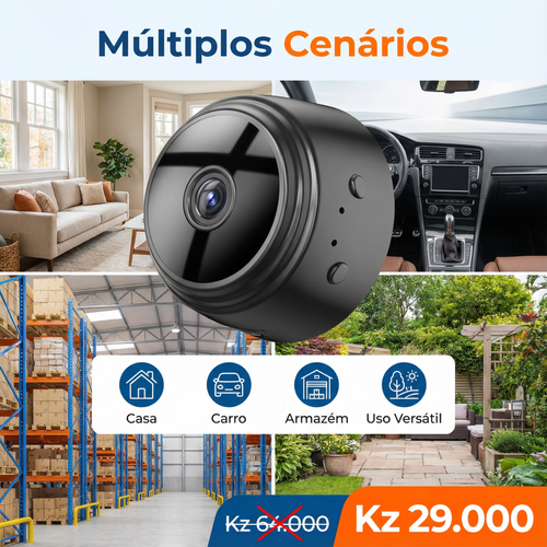 ⚠️🇦🇴 Luanda 🔒 | Câmara A9 HD Grande Angular — Pequena no Tamanho 🔍 —Visão Grande Angular 👀 — Imagem HD Clara 🌙 — Monitorização Interior & Exterior 🏠🚪 — Proteção Antirroubo 24h ⏰