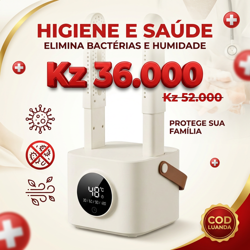 🇦🇴👟PROMOÇÃO ESPECIAL OFERTA LUANDA!—🔥👟 Secador de Sapatos Inteligente!—⏰ Temporizador Digital com Ecrã Tátil!—💨 CHEGA DE SAPATOS MOLHADOS!— 🌧️ Perfeito para Chuva e Suor!— 🏠 Ideal para Uso Doméstico! — 🚚 Entrega Grátis em Luanda!