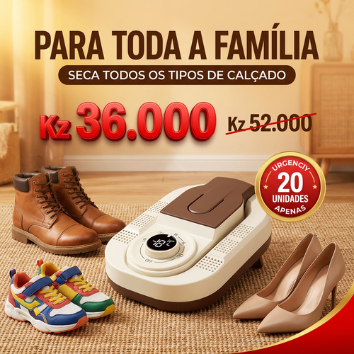 🇦🇴👟PROMOÇÃO ESPECIAL OFERTA LUANDA!—🔥👟 Secador de Sapatos Inteligente!—⏰ Temporizador Digital com Ecrã Tátil!—💨 CHEGA DE SAPATOS MOLHADOS!— 🌧️ Perfeito para Chuva e Suor!— 🏠 Ideal para Uso Doméstico! — 🚚 Entrega Grátis em Luanda!