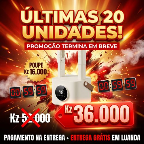 🇦🇴👟PROMOÇÃO ESPECIAL OFERTA LUANDA!—🔥👟 Secador de Sapatos Inteligente!—⏰ Temporizador Digital com Ecrã Tátil!—💨 CHEGA DE SAPATOS MOLHADOS!— 🌧️ Perfeito para Chuva e Suor!— 🏠 Ideal para Uso Doméstico! — 🚚 Entrega Grátis em Luanda!