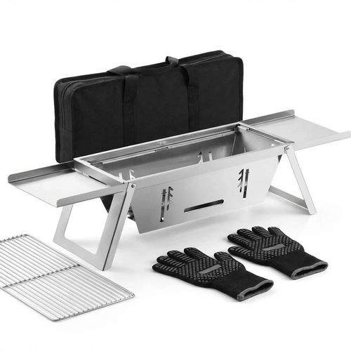 🇦🇴🔥 OFERTA LUANDA! — Churrasqueira Dobrável em Aço Inoxidável! — 🥩 Perfeita para Carne e Frango! — 🌳 Ideal para Jardim e Praia! — 🔥 Fácil de Montar e Transportar! — 🚚 Entrega Grátis + COD!