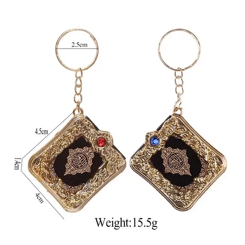📖📖Mini Real Paper Quran Keychain – Readable Arabic Muslim Gift | Durable Gold Religious Hanging Jewelry