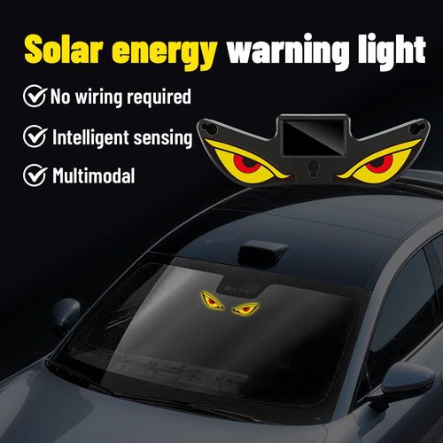 🔥Hot Seller🔥 COD！Solar Powered Type C Charging, Wireless, Universal Car LED Warning Light with Decorative Dynamic Eye Shaped Ambient Lighting