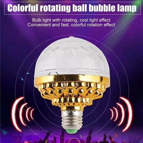 🔥HOT SALE🔥 COD！Colorful Rotating Magic Ball Disco Ball Light Bulb with Sockets, Plug in RGB LED Stage Light for Home Room Dance Parties