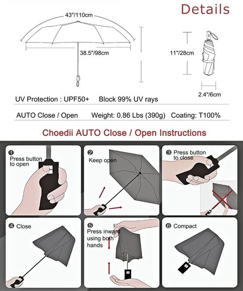 🔥HOT SALE🔥 COD！  All-Weather Umbrella: UPF 50+ Portable Travel Sunshade, Automatic Open&Close, Windproof and Waterproof, Foldable Sun and Rain Umbrella