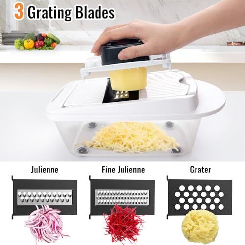 15-in-1 Vegetable Chopper — Food Cutter with 8 Blades and Container for Kitchen Use.