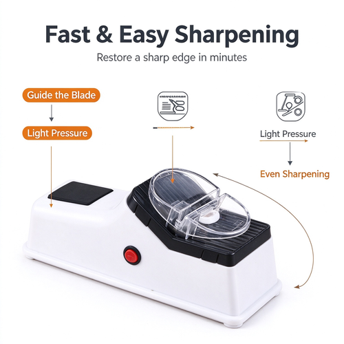 🔥HOT SALE🔥 COD！Electric Knife Sharpener – Fast Sharpening for Kitchen Knives, Scissors & Butchery Use