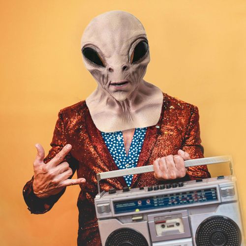🔥Hot Seller🔥 COD！Amazon Independent Store: Alien Latex Mask, Halloween Alien Horror Mask, Party Prop
