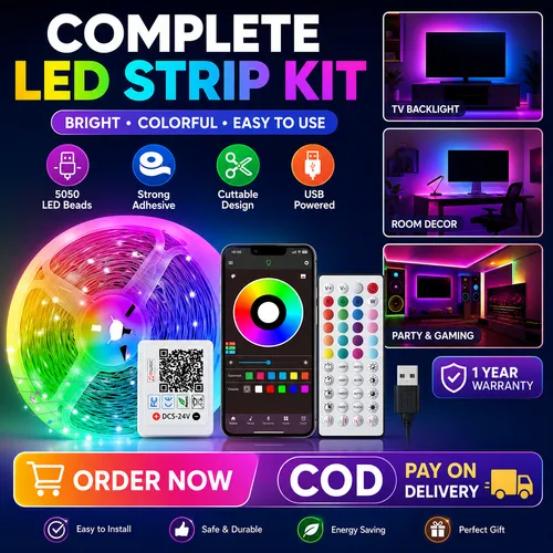 24V LED Strip Light Kit—Smart Rainbow LED Outdoor Lights