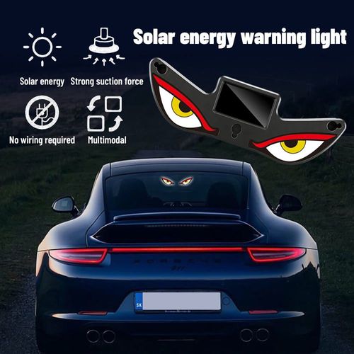 🔥Hot Seller🔥 COD！Solar Powered Type C Charging, Wireless, Universal Car LED Warning Light with Decorative Dynamic Eye Shaped Ambient Lighting