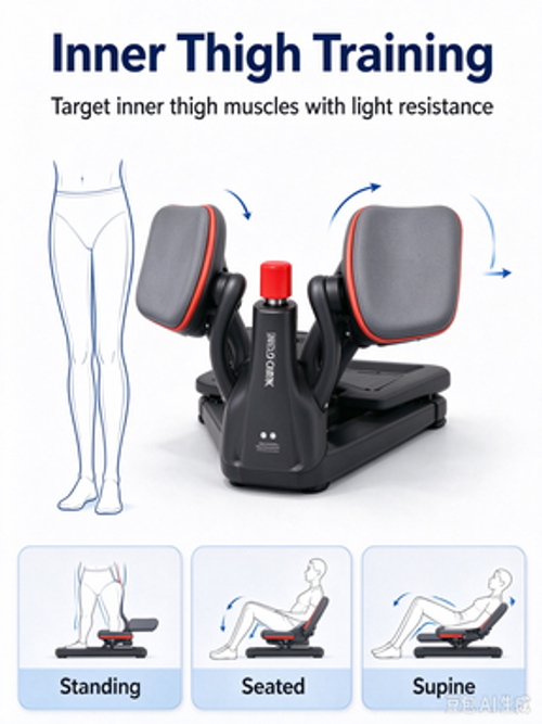 Inner Thigh Trainer for Men – Adjustable Resistance Leg Exercise Clip with Counter, Kegel & Pelvic Floor Toner, Non-Slip Silicone Pads, Home Gym Equipment for Tightening Inner Thighs, Lifting Glutes