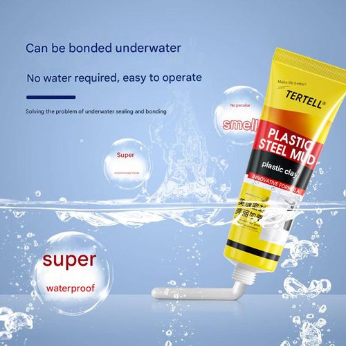 Yellow and black epoxy putty, white anti-mildew sealant, ceramic adhesive for kitchens, bathrooms, toilets, and sinks (120ml with nozzle, cap, and professional scraper).