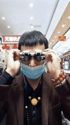 9892H-1 Small Mechanical Repair Engraving and Repair Magnifier with Dual LED Lights, Retractable High-Magnification Eyeglass Type