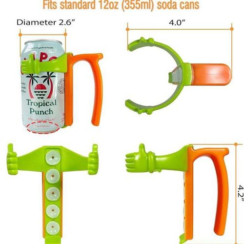 SodaCan Lids and Holder with Spill-Proof Lid and Straw Holder